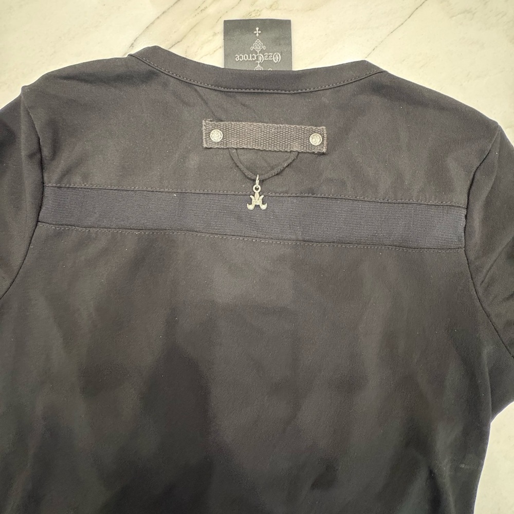 Punk Rave Black Short Sleeve Top OzzCroce Same Day Shipping Size XS/S - Picture 3 of 5
